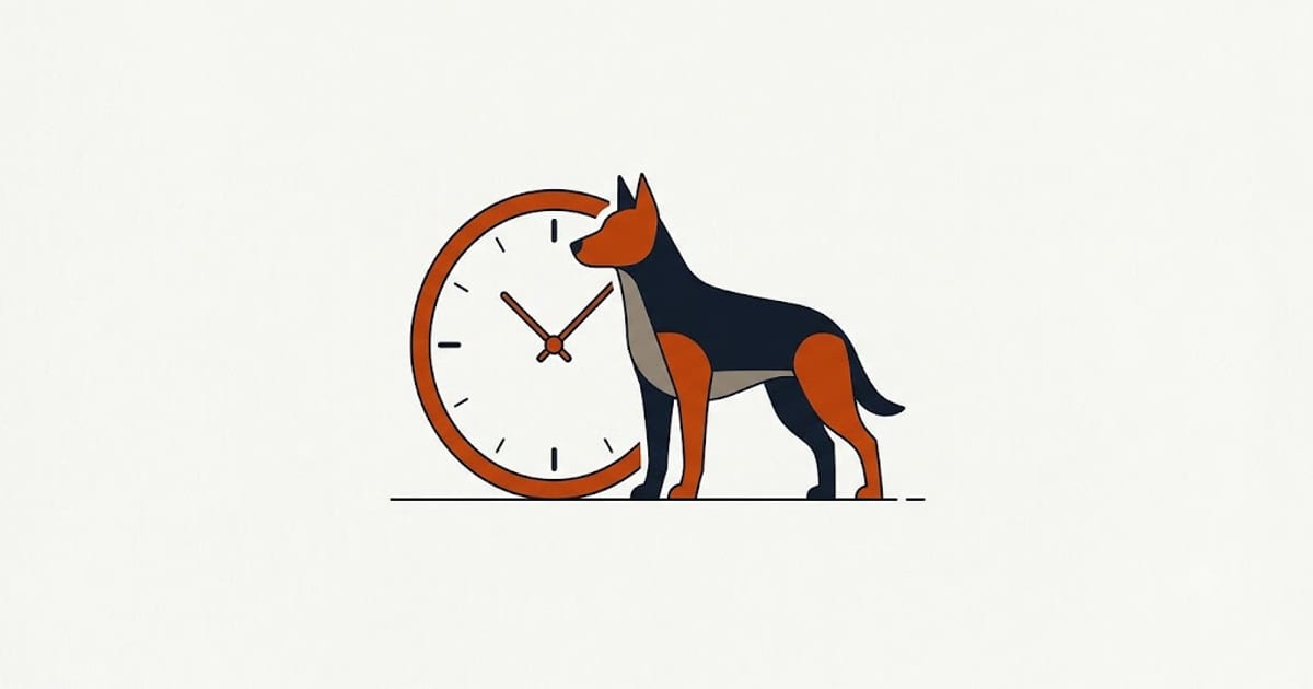 A dog being observed closely